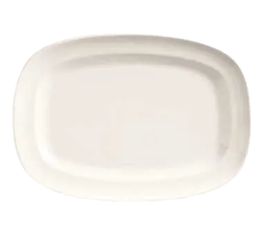 Libbey BW-1124 Oblong China Plate, 12" x 8½" Bright White Porcelain, Basics Collection - 12/Case