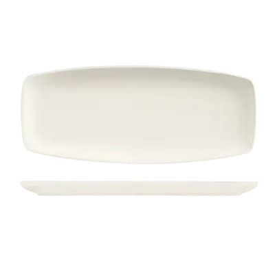 Libbey BW-1449 - Oblong China Tray, 14" x 6", Bright White Porcelain, Basics Collection - 12/Case