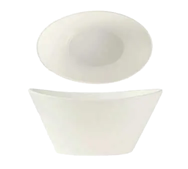 Libbey BW-5102 Neptune Oval Bowl, 20 oz (7" × 4½" × 3⅜"), Bright White Porcelain - 12/Case
