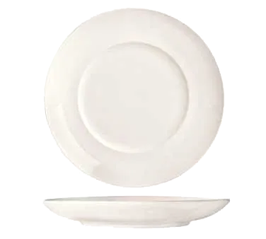 Libbey BW-5211 China Plate, 11.375" Round Coupe Rim Porcelain, Bright White - 12/Case