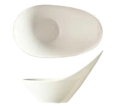 Libbey BW-6706 Riviera Bowl – 6.5 oz, 5"8" x 4" x 4" Slanted Porcelain White, 6" Size - 24/Case
