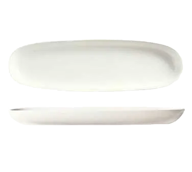 Libbey BW-6711 China Tray – 14" x 4¼" Oblong Porcelain Bright White, Chef’s Selection II - 12/Case