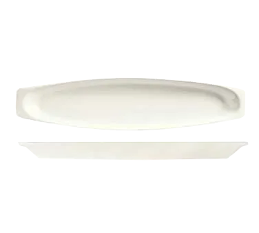 Libbey BW-6716 - Ultra Bright White Porcelain Canoe Tray, Oblong 17" x 4", Chef's Selection II - 12/Case