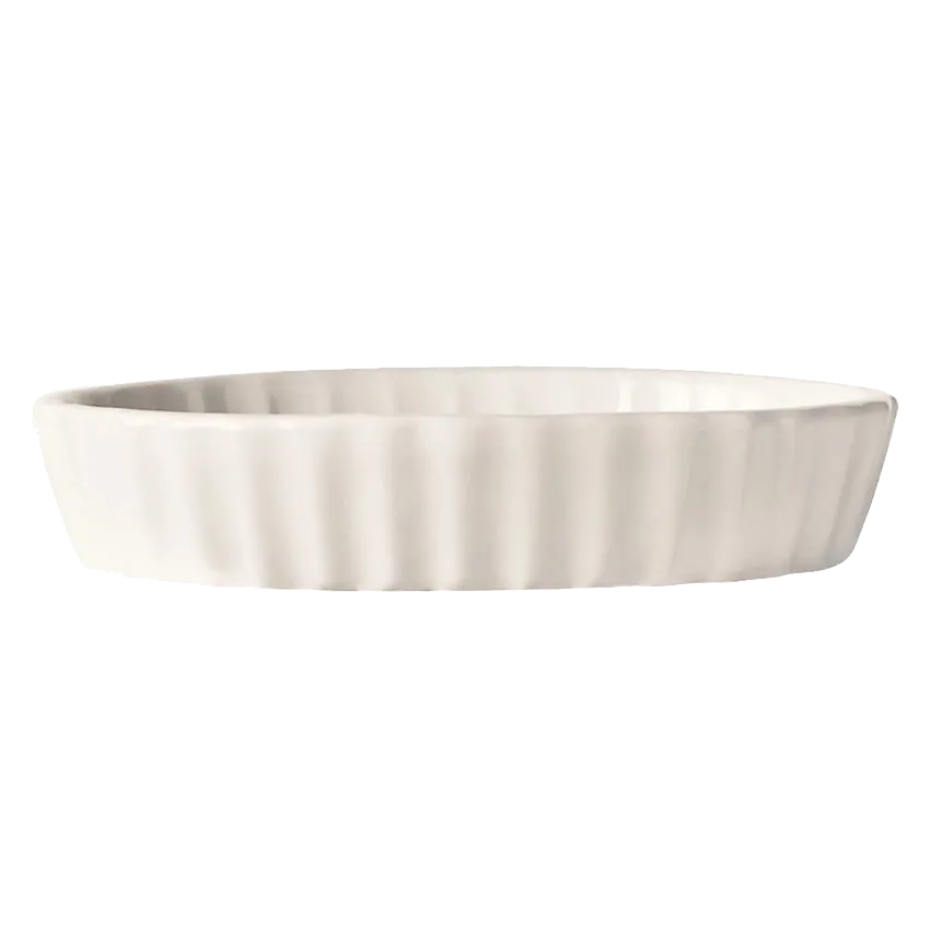 Libbey CB-080 - 8 oz Round Creme Brulee Dish, 5" W x 1.25" H, White China, Oven Safe - 24/Case