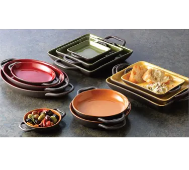 Libbey CBB-003 Mini Roasting Pan, 23 oz Ceramic, 10‑7/8" x 6‑5/8" O.A., Butter, 350°F, - 12/Case