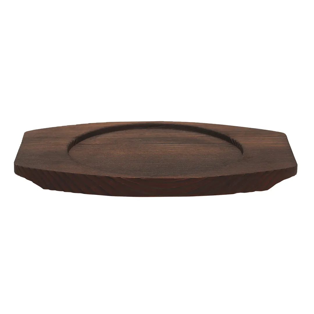Libbey CIS-15TR - Round Wood Trivet, 7" Brown Finish, 7-7/8" L x 7" W x 1/2" H - 12/Case
