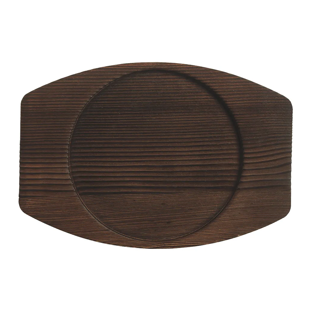 Libbey CIS-15TR - Round Wood Trivet, 7" Brown Finish, 7-7/8" L x 7" W x 1/2" H - 12/Case