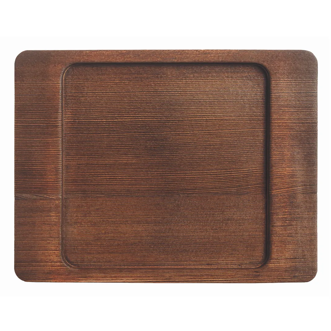 Libbey CIS-16TR Trivet – 7" Square Wood, Brown, 7-7/8" L x 6-1/8" W x 1/2" H - 12/Case