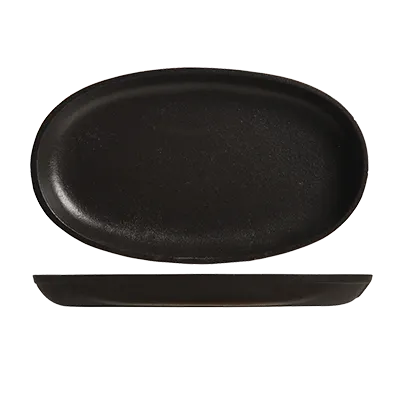 Libbey CIS-18 Oval Cast Iron Sizzle Platter, 9" Top x 6½" Bottom, Black Finish, No Handle - 12/Case
