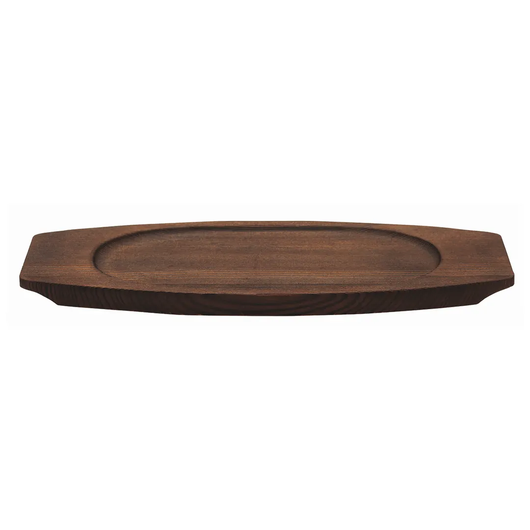 Libbey CIS-18TR Trivet – Oval Wood, Brown, 7" x 5-3/4" x 1/2", Food Safe, Hand Wash Only - 12/Case