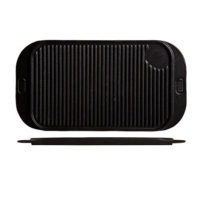Libbey CIS-19 Cast Iron Sizzle Platter, 11" x 6¼" Tray, 1½" Surface, Black Finish - 6/Case
