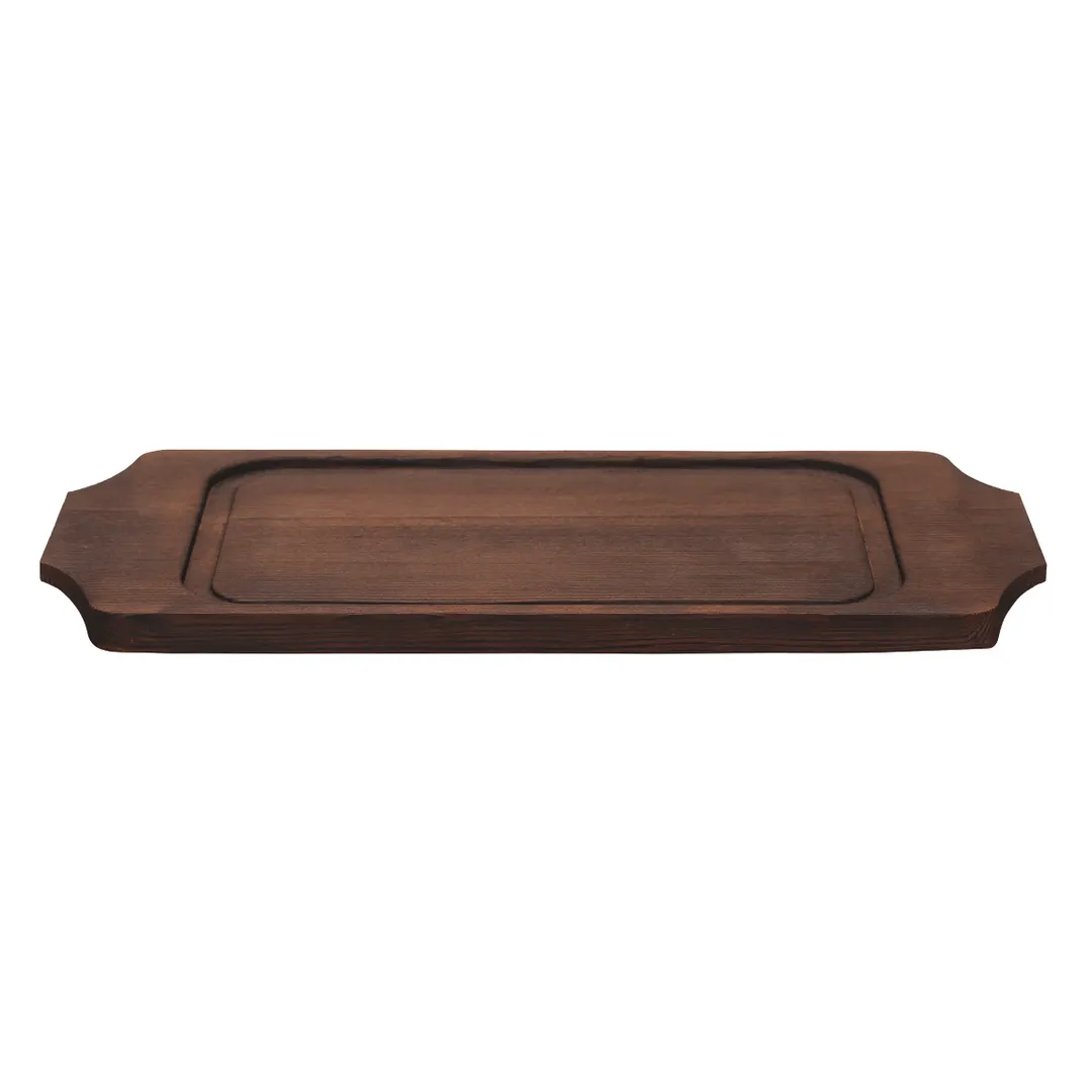 Libbey CIS-19TR Trivet – 14" x 7.25" Rectangular Wood, Brown Finish, Food‑Safe, Hand Wash - 6/Case