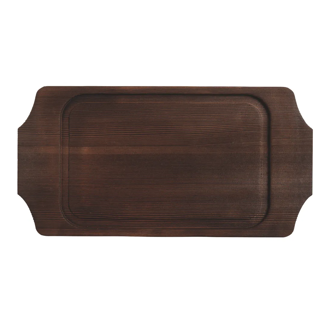 Libbey CIS-19TR Trivet – 14" x 7.25" Rectangular Wood, Brown Finish, Food‑Safe, Hand Wash - 6/Case