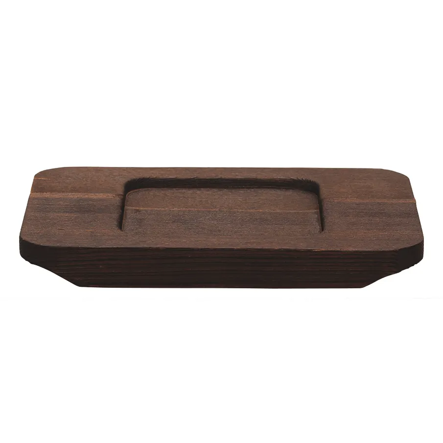 Libbey CIS-26TR Trivet, 5½"L x 4"W x ½"H Square Well, Brown Wood - 12/Case