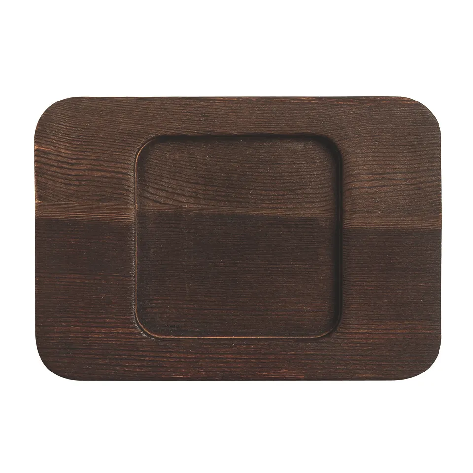 Libbey CIS-26TR Trivet, 5½"L x 4"W x ½"H Square Well, Brown Wood - 12/Case