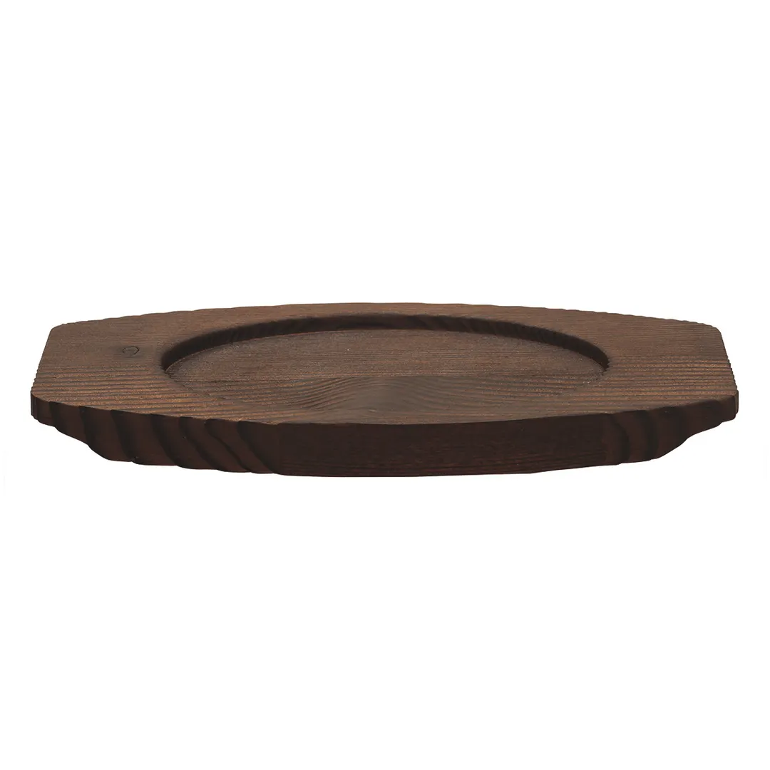 Libbey CIS-27TR Trivet - Oval Wood, Brown, 7" x 4-3/8" x 1/2", Food Safe, Hand Wash Only - 12/Case