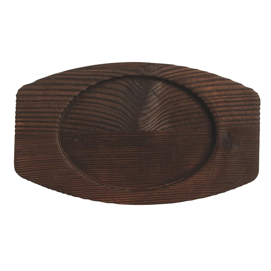 Libbey CIS-27TR Trivet - Oval Wood, Brown, 7" x 4-3/8" x 1/2", Food Safe, Hand Wash Only - 12/Case