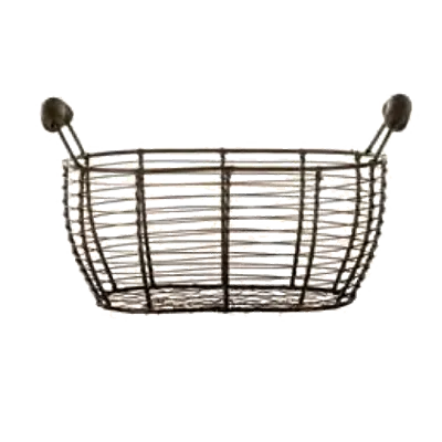 Libbey CWB-15 Bread Basket – Oval 11½" L x 6¼" W x 6¼" H, Metal Wire, Brown Finish - 12/Case