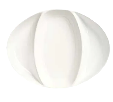 Libbey DP-11 Oval Divided Platter, 11" x 8-1/4", 3-Compartment Porcelain, Bright White - 12/Case