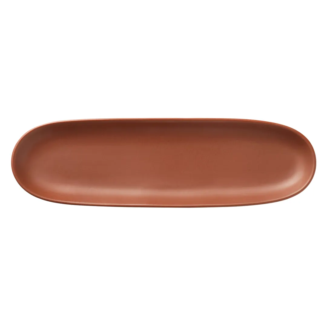Libbey DRI-11-C China Tray – 13" x 4" Oblong Porcelain Matte Finish, Fully Vitrified - 12/Case