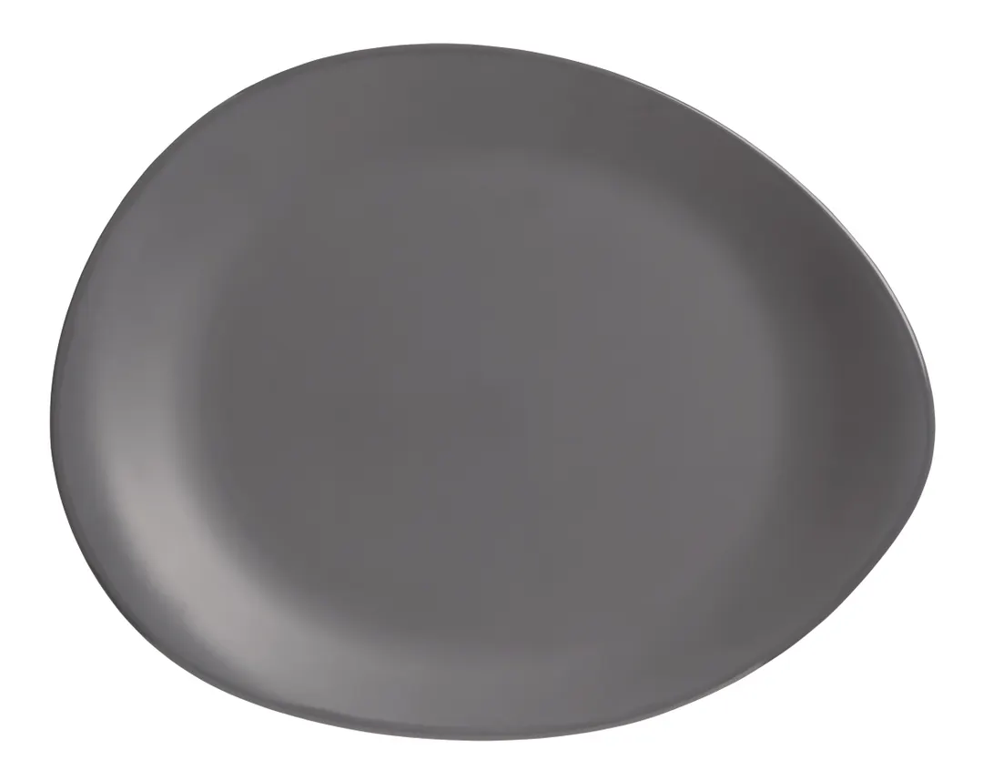 Libbey DRI-15-GME - Oval Melamine Platter, 14" x 11¼" Granite Gray, Dishwasher Safe, - 6/Case