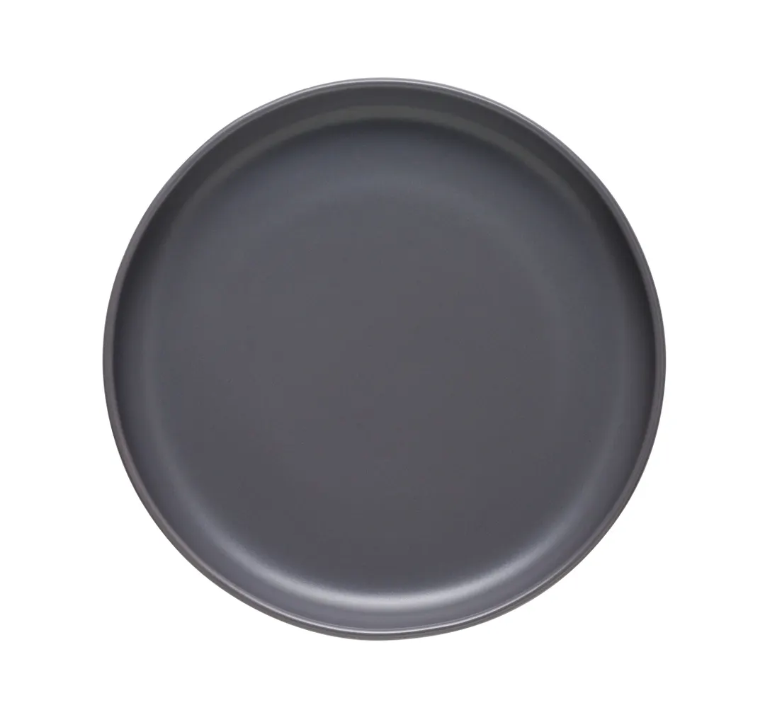 Libbey DRI-18-G - 7‑3/4" Round Coupe Rim Plate, Porcelain, Matte Granite Driftstone Finish - 12/Case