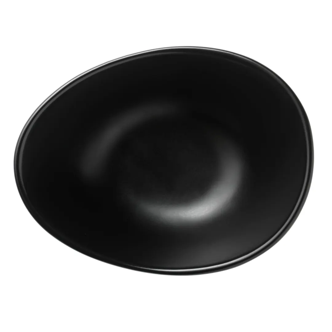 Libbey DRI-5-O Oval Porcelain Bowl, 3‑Oz, 4" x 1‑3/4" H, Satin Matte Onyx Driftstone Finish – 24/Case