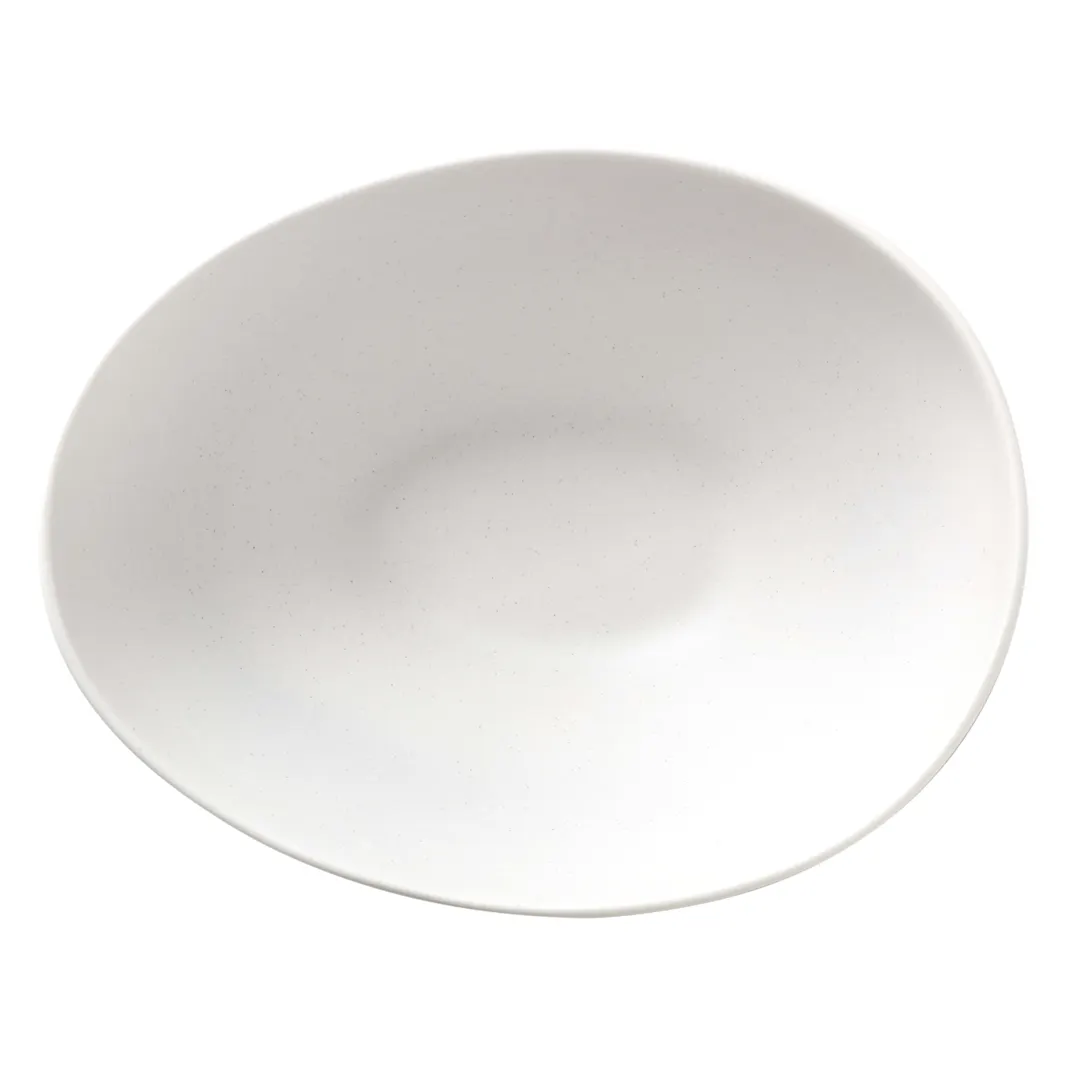 Libbey DRI-6-D Oval 38‑Oz Porcelain Bowl, 8" x 7" x 3½" Satin Matte Driftstone Finish - 12/Case