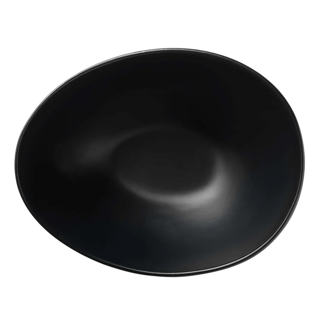 Libbey DRI-6-O Oval China Bowl, 8.875" x 7" x 3.5" (38 oz), Porcelain Onyx Matte Finish - 12/Case