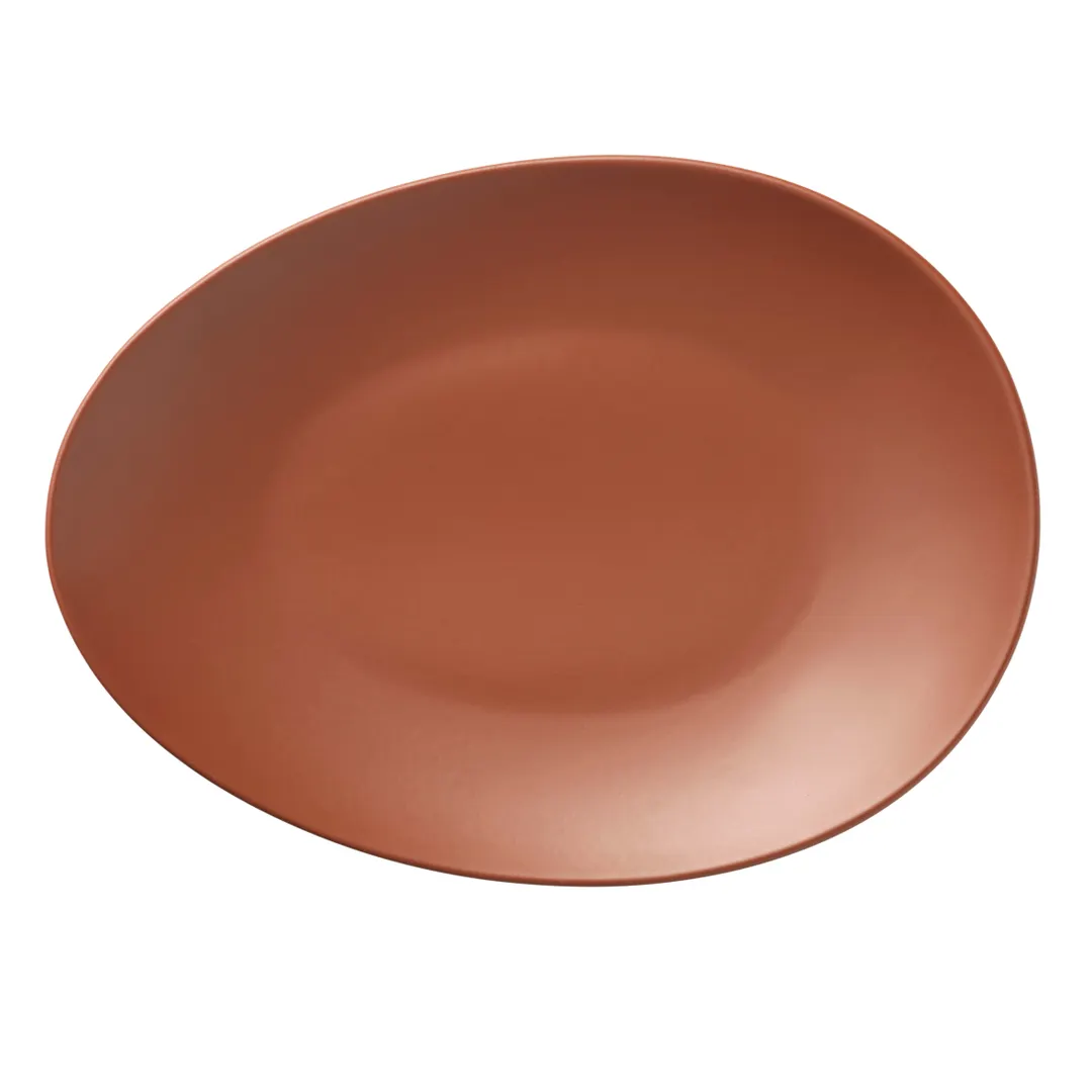 Libbey DRI-7-C China Plate – 10.875" x 8.5" Oval Coupe Porcelain with Satin Matte Finish - 12/Case