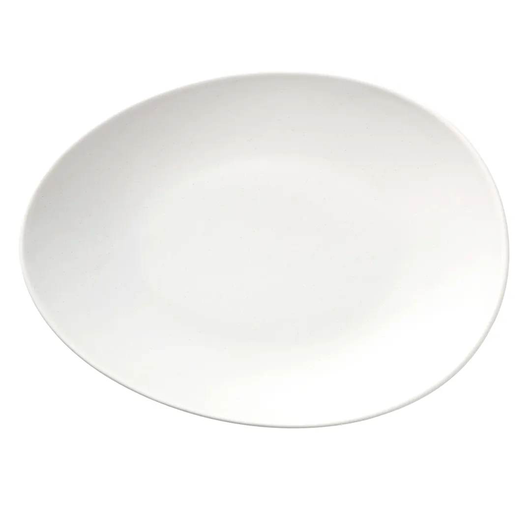 Libbey DRI-8-D - 13"¾ x 10"⅛ Oval Coupe Plate, Porcelain, Matte Driftwood Finish - 12/Case