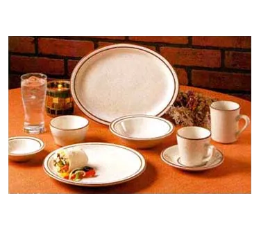 Libbey DSD-12 China Oval Platter, 9.5" x 7.5", Cream White Stoneware, Narrow Rim - 24/Case