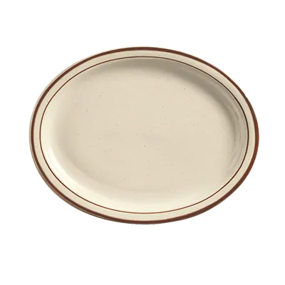 Libbey DSD-13 - Oval Stoneware Platter, 11.5" x 9.1", Cream White, Narrow Rim, Ceramic, - 12/Case
