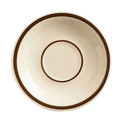 Libbey DSD-2 - 6" Round Stoneware Saucer, Cream White Desert Sand, 2-1/8" Well, Ceramic, 36/Case