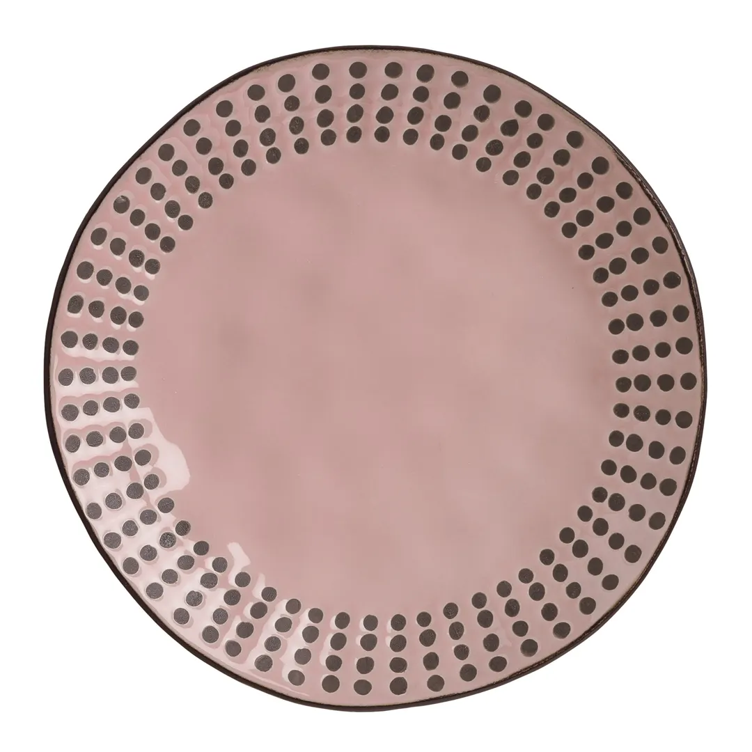 Libbey DULCET-2P - 8.625" Round Pink Stoneware Salad Plate, Dishwasher and Microwave Safe - 12/Case