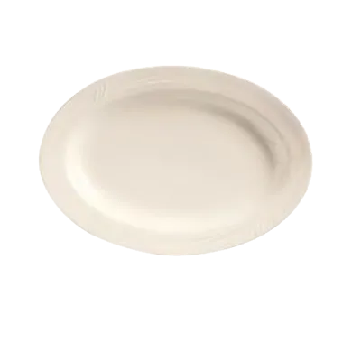Libbey END-34 Oval China Platter, 13½" x 9½" Rim, Vitrified Porcelain, Cream White - 12/Case