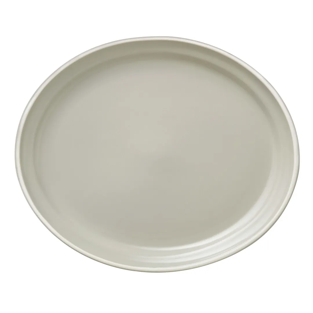Libbey ENG-8-C Oval Mint Cream Porcelain Platter 12" x 10" x 1-1/8" 5‑Year No‑Chip Warranty - 12/Case