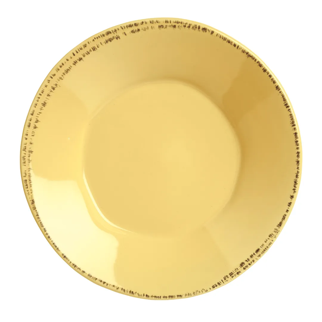 Libbey FH-514B - 27‑Oz Soup/Salad Bowl, 9" Diameter, Vitrified Porcelain, Butter Yellow - 12/Case