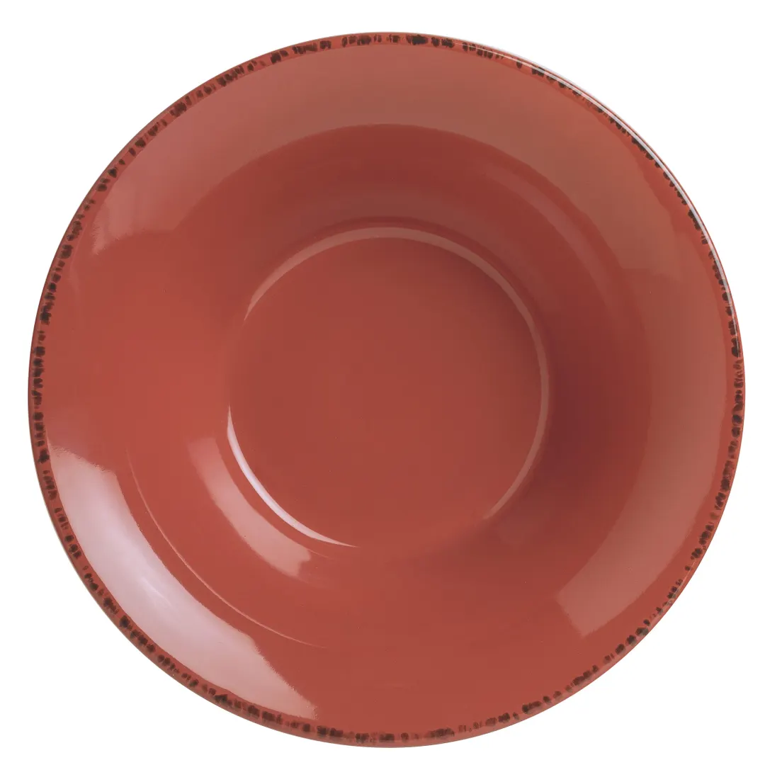 Libbey FH-515R - 20‑Oz Red Round Soup Bowl, 7" Dia x 2‑3/8" H, Porcelain, Scratch‑Resistant - 12/Case
