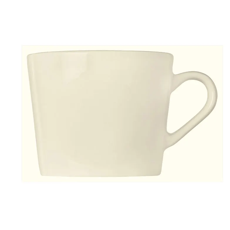 Libbey FH-518 Farmhouse 9 oz White Porcelain Cup, Scratch‑Resistant, 3" H x 3½" T x 2¾" D - 36/Case