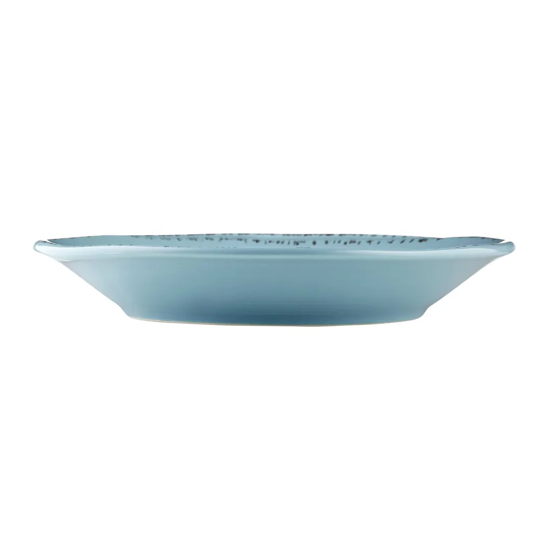 Libbey FH-519H - 6-1/4" Dia. Porcelain Saucer, 2⅞" Well, Blue Hen Finish, Scratch-Resistant - 36/Case