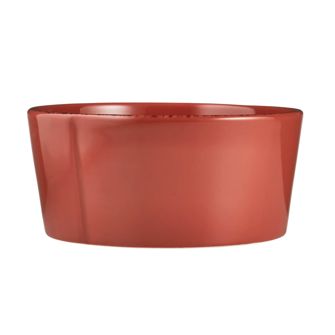 Libbey FH-523R - Barn Red Oatmeal Bowl, 5" Diameter, 15 oz (0.47 qt), Round Porcelain, Scratch‑Resistant - 36/Case