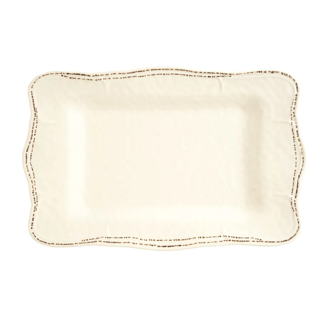 Libbey FH-580MEL - Rectangular Serving Tray, 17" x 11" x 7/8", White Melamine - 6/Case
