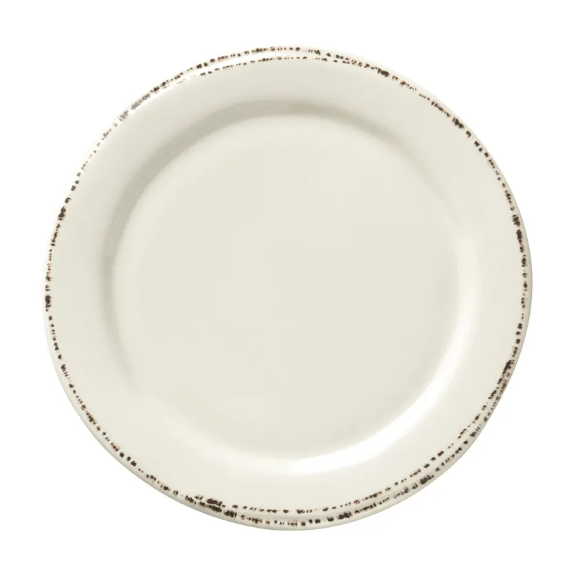 Libbey FH-602MEL - 9" Round Melamine Plate, Ivory, Medium Rim, 8-9" Size, Dishwasher Safe - 12/Case
