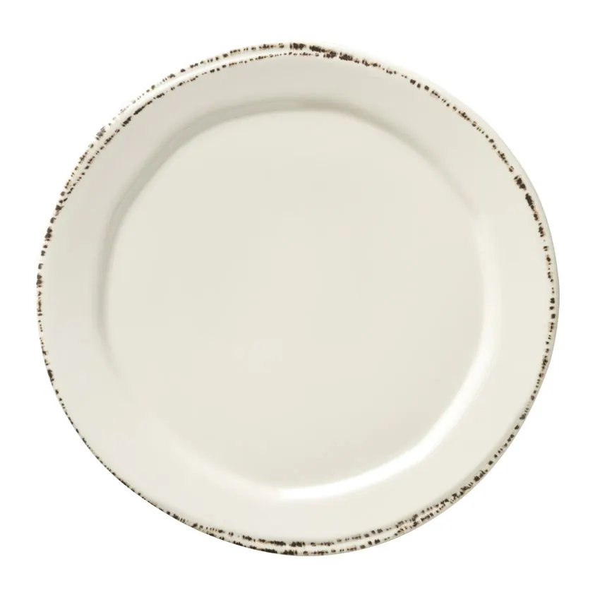 Libbey FH-603MEL - 10½" Round Melamine Plate, Ivory, Medium Rim, 10-11" , Dishwasher Safe - 12/Case
