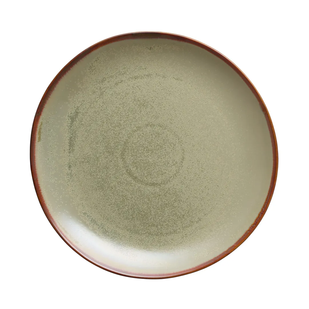 Libbey HEDON-2S - 10" Round Porcelain Plate, Hedonite Sage, Polished, Dishwasher Safe - 12/Case