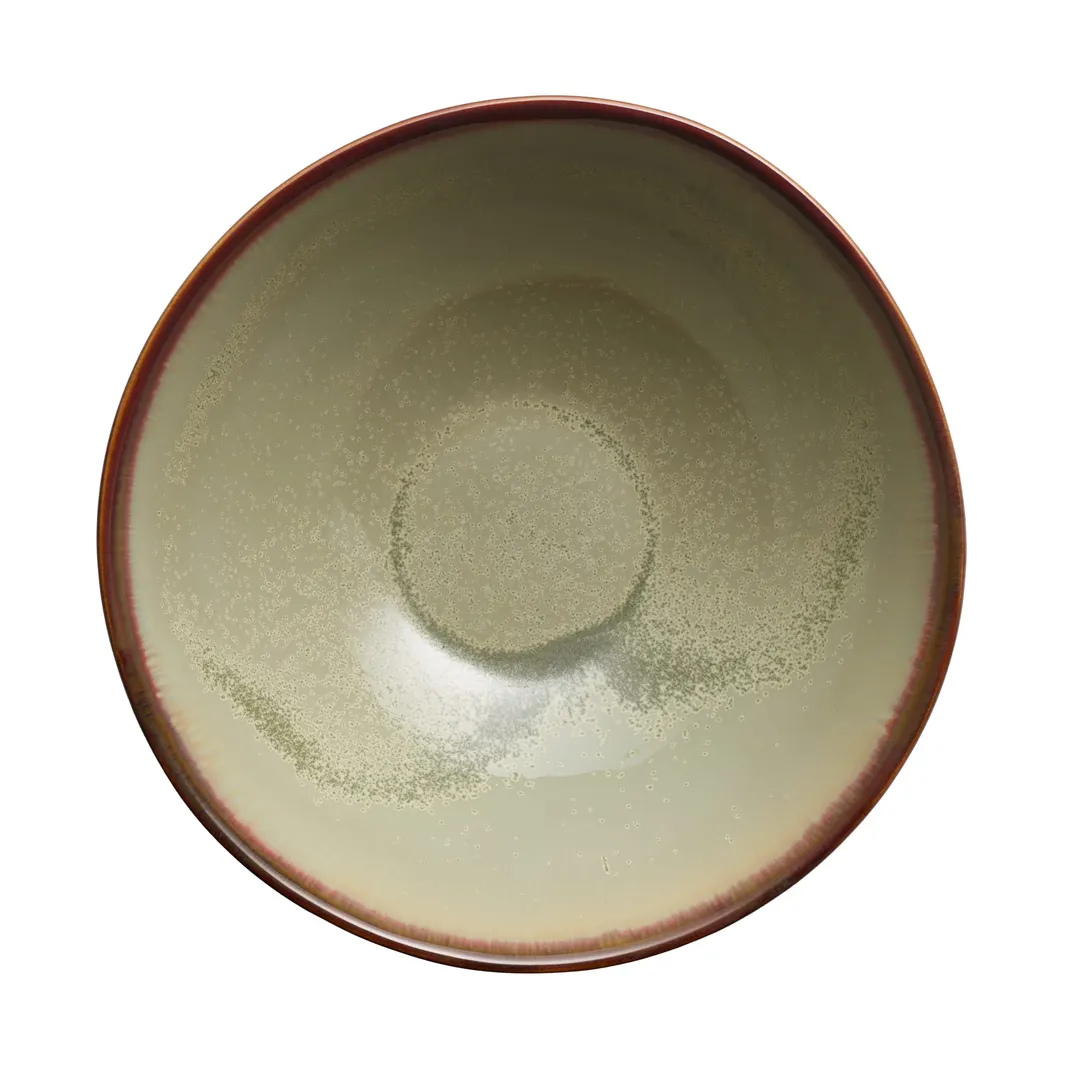 Libbey HEDON-4S - 19 Oz Porcelain Bowl, 6" Dia x 2-5/8" H Sage Dishwasher Microwave Safe - 12/Case