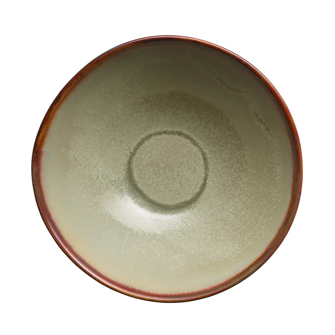 Libbey HEDON-5S - 41 oz Porcelain Serving Bowl, 8" Dia x 3¼" H, Round Sage, Dishwasher Safe - 12/Case
