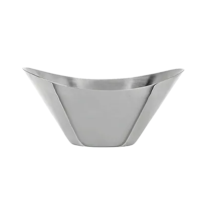 Libbey IB-1 Oval Bowl, 10 oz (0.5 qt), 5"-4" H, Polished Stainless Steel, Satin Interior - 12/Case