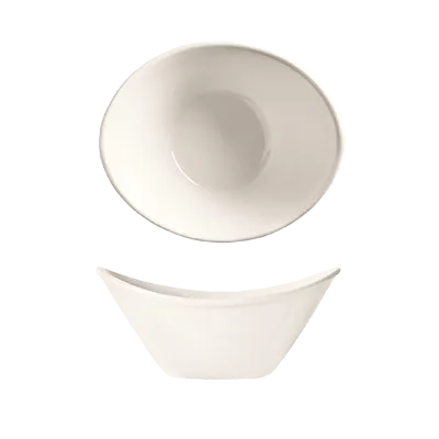 Libbey INF-150 - Oval Porcelain Bowl, 13 oz (6" x 5.5" x 3"), Bright White Porcelain - 24/Case